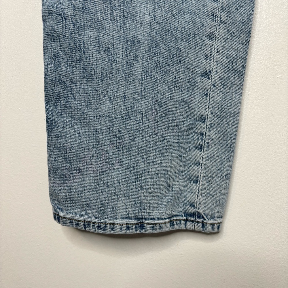 Pilcro Jeans - Lonnie Cuffed High Rise Straight Leg. 
Lighter Wash, Blue Denim. - Picture 8 of 15